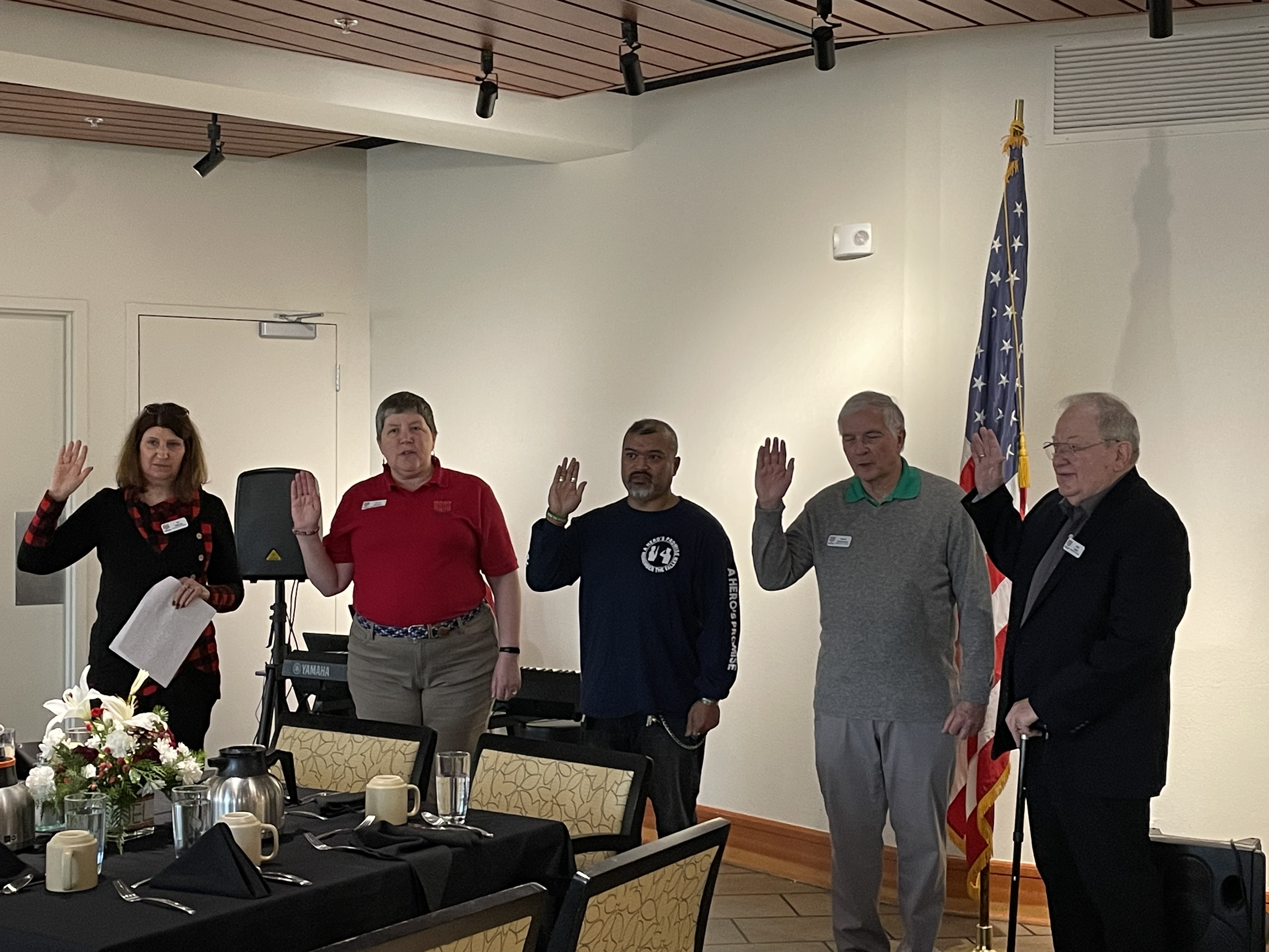 Olympia MOAA Officers and Board Members swearing into office for 2024.